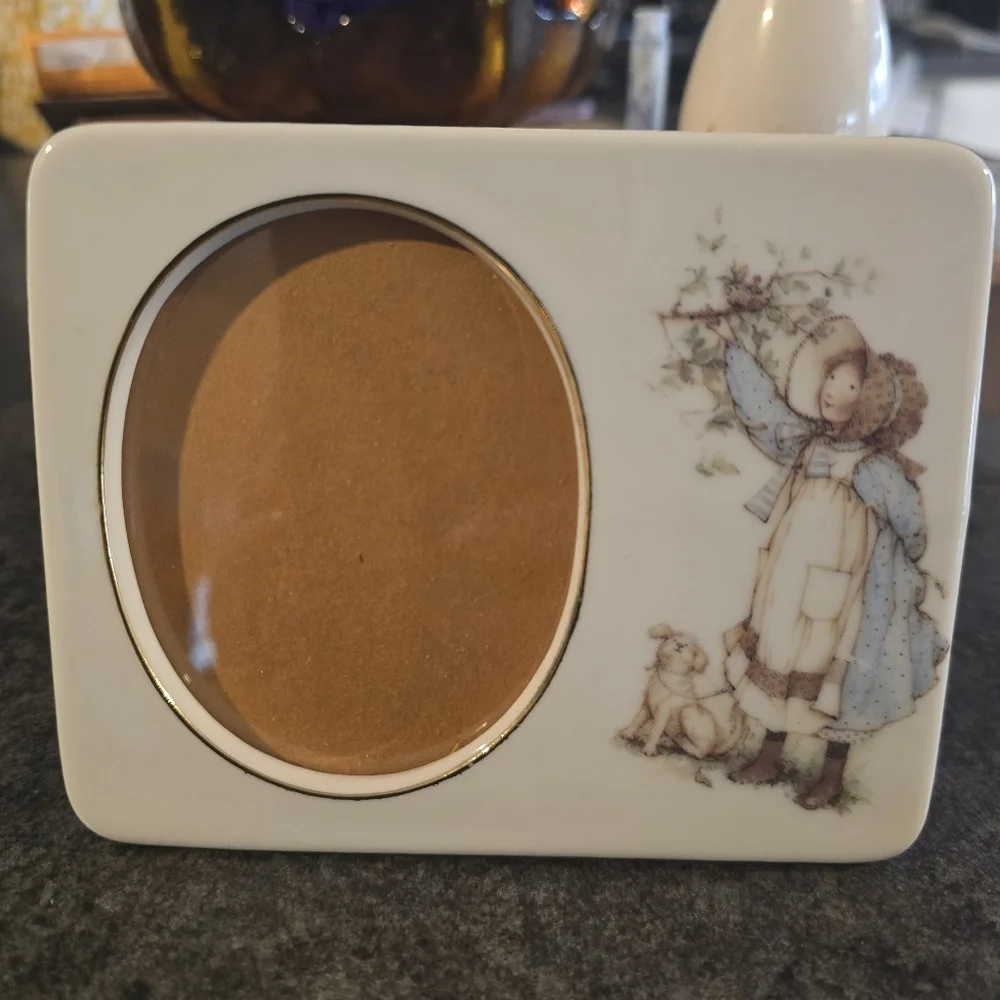 2 Vintage Sweet porcelain picture frames or wall plaques